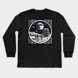 Apollo 11 Moon Mission Tribute Tee Kids Long Sleeve T-Shirt